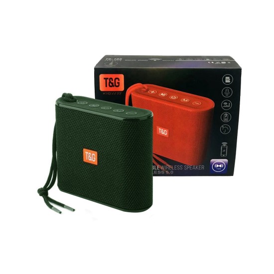 T&G MINI WIRELESS BLUETOOTH SPEAKER TG-185 USB/TF/FM/TWS/HANDS-FREE CALL FUNCTION GREEN